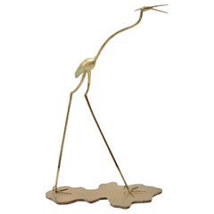 Brass Heron Bird Sculpture, 1960s