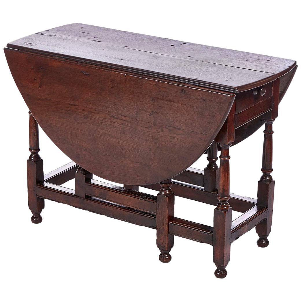 18th Century Antique Oak Gate Leg Table For Sale
