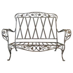 Large Vintage Wrought Iron Settee by Salterini