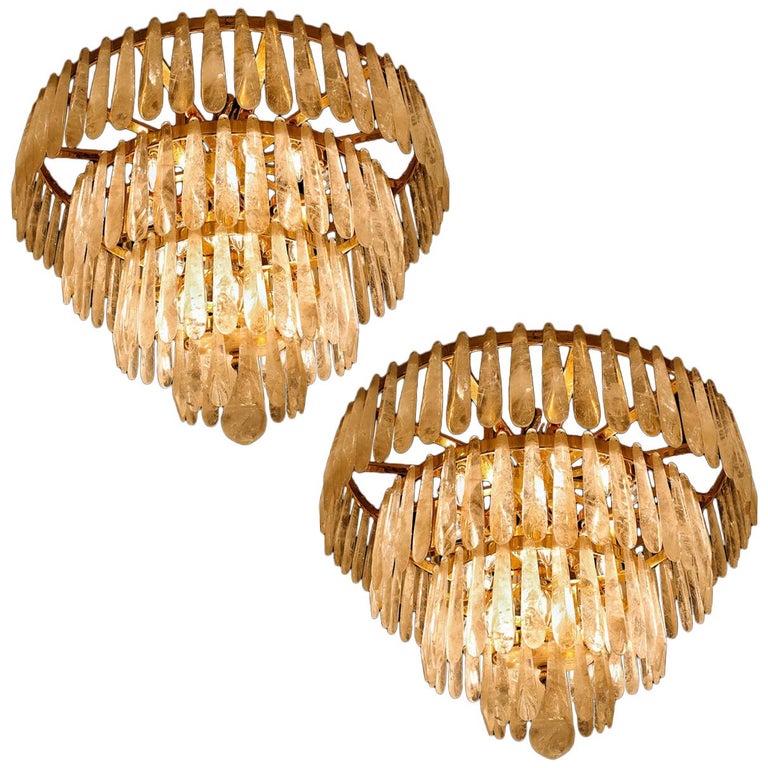 Spectacular Pair Of Circular Tiered Rock Crystal Chandeliers For Spectacular Pair Of Circular Tiered Rock Crystal Chandeliers For