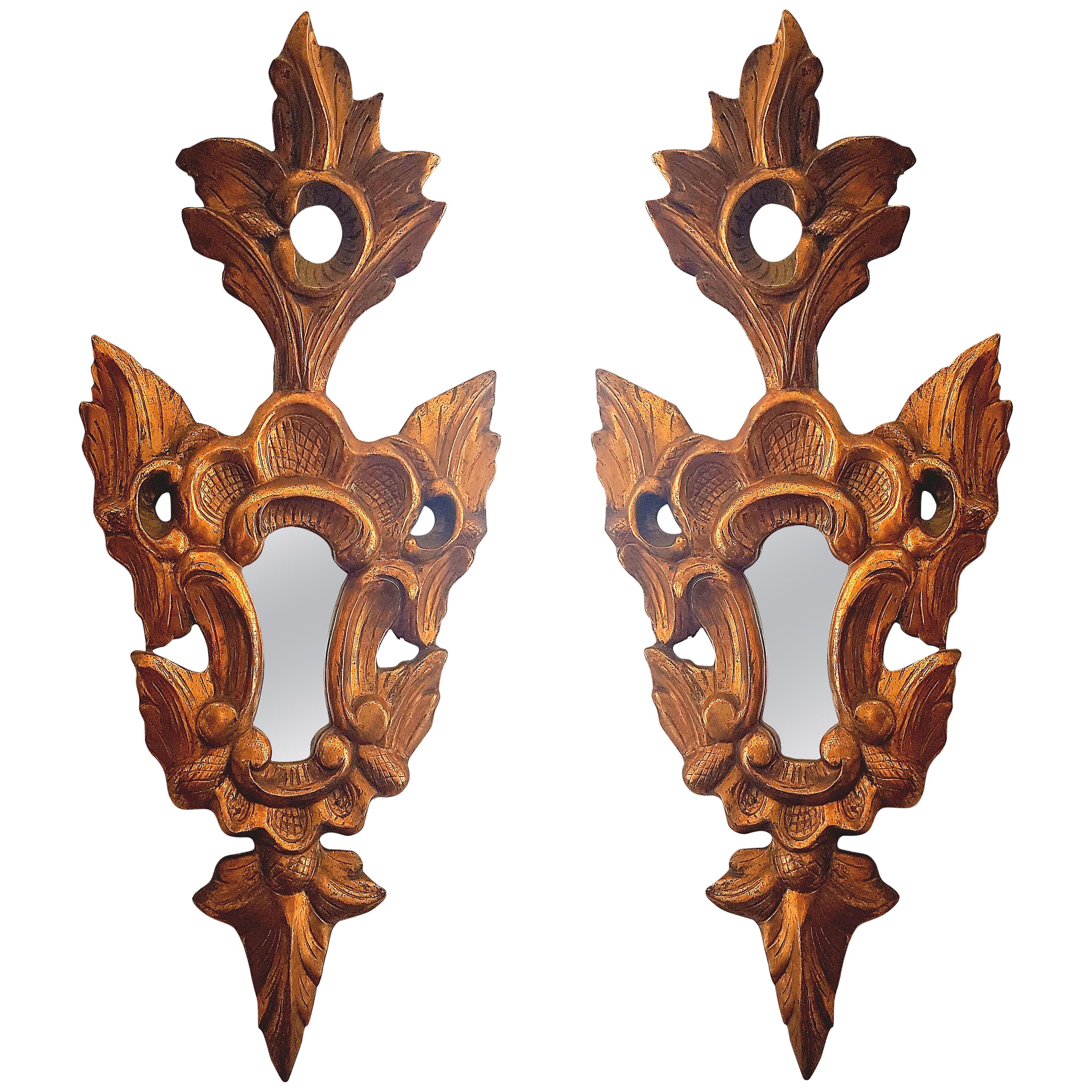 Pair of Giltwood French Neoclassical, Small Wall Mirrors, circa 1920s