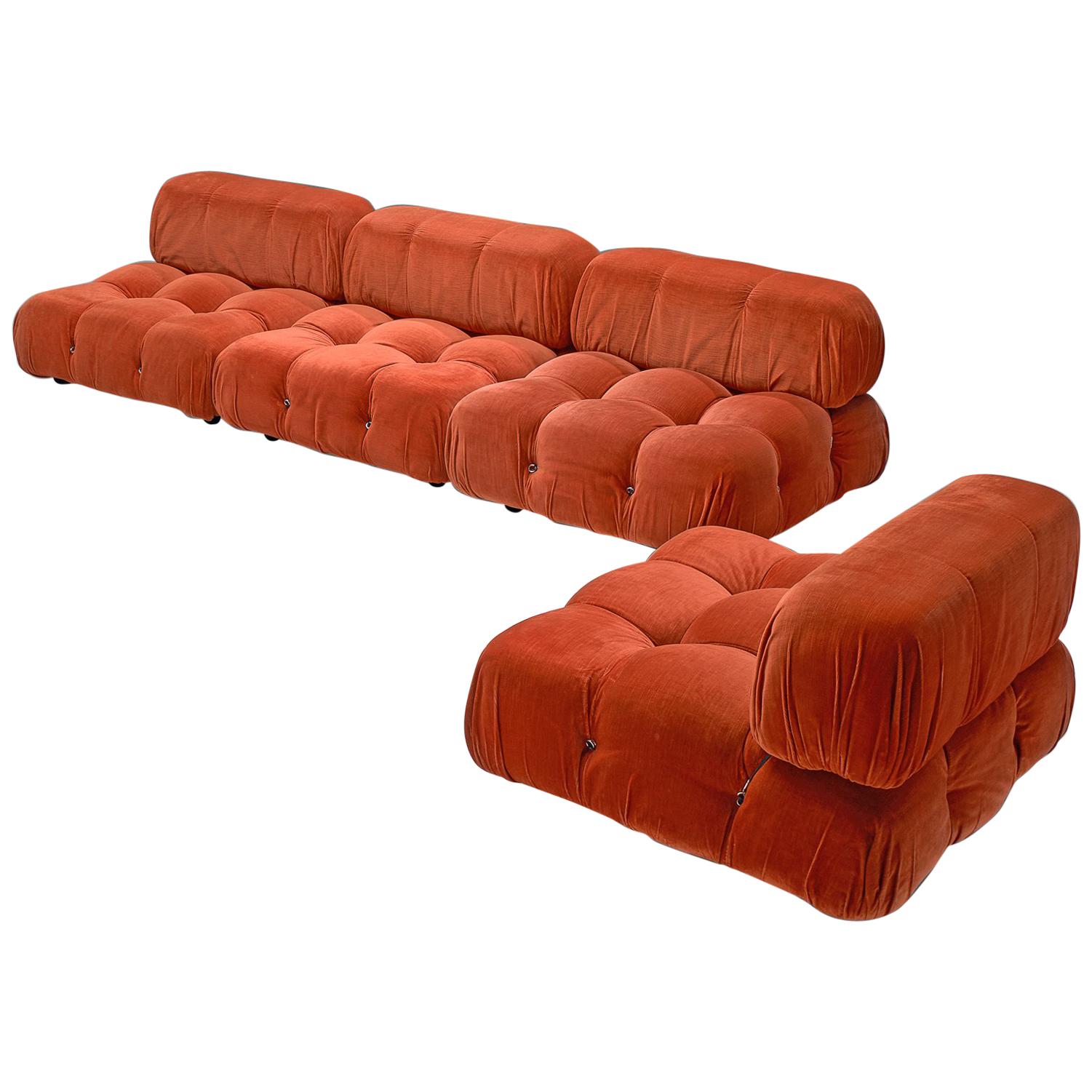 Mario Bellini 'Camaleonda' Orange Modular Sofa