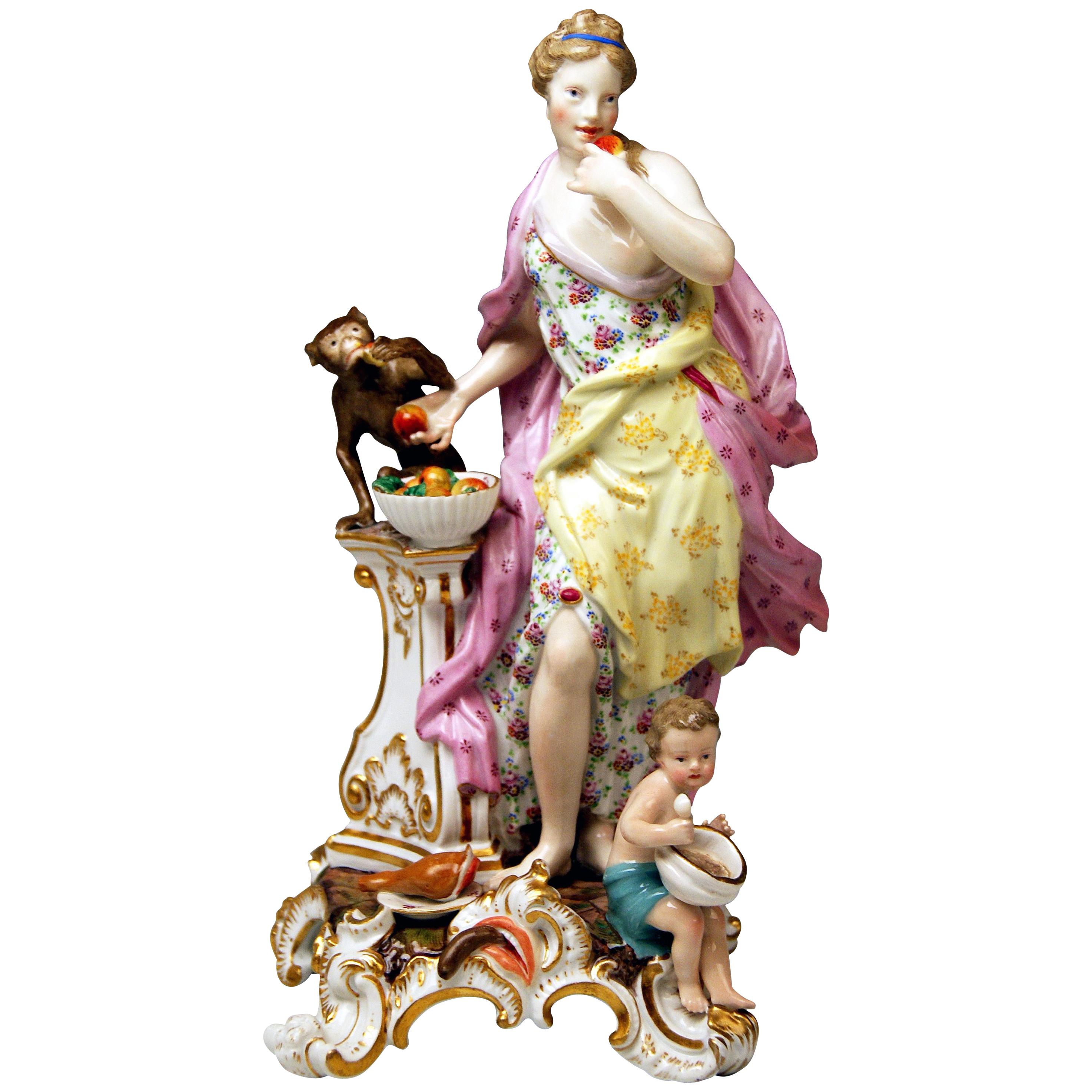 Meissen Figurines Allegory of Taste Model 1042 by Eberlein Made circa 1860