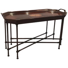 Flame Mahogany Inlaid Cocktail Table by Councill