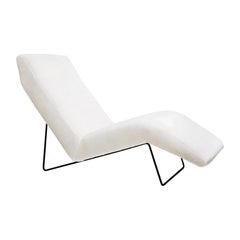 Vintage Martin Eisler & Carlo Hauner Brazilian Mid-century Chaise Lounge Cream Upholster