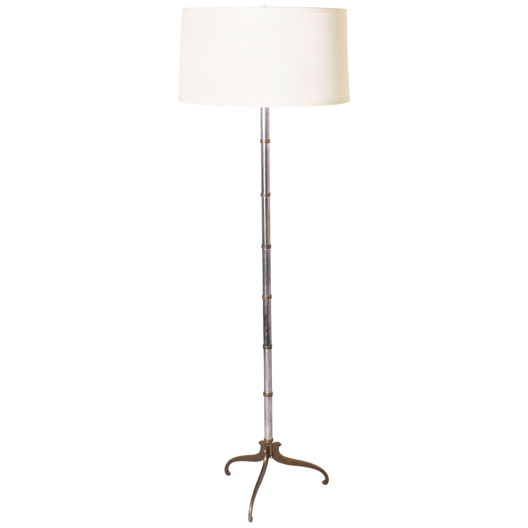 Brass and Steel Floor Lamp, circa 1970