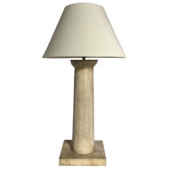 Jean-Michel Frank Style Modern Plaster Column Table Lamp