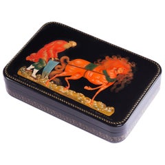 Palekh Lacquered Miniature Box, Limited Edition Licensed Museum Reproduction