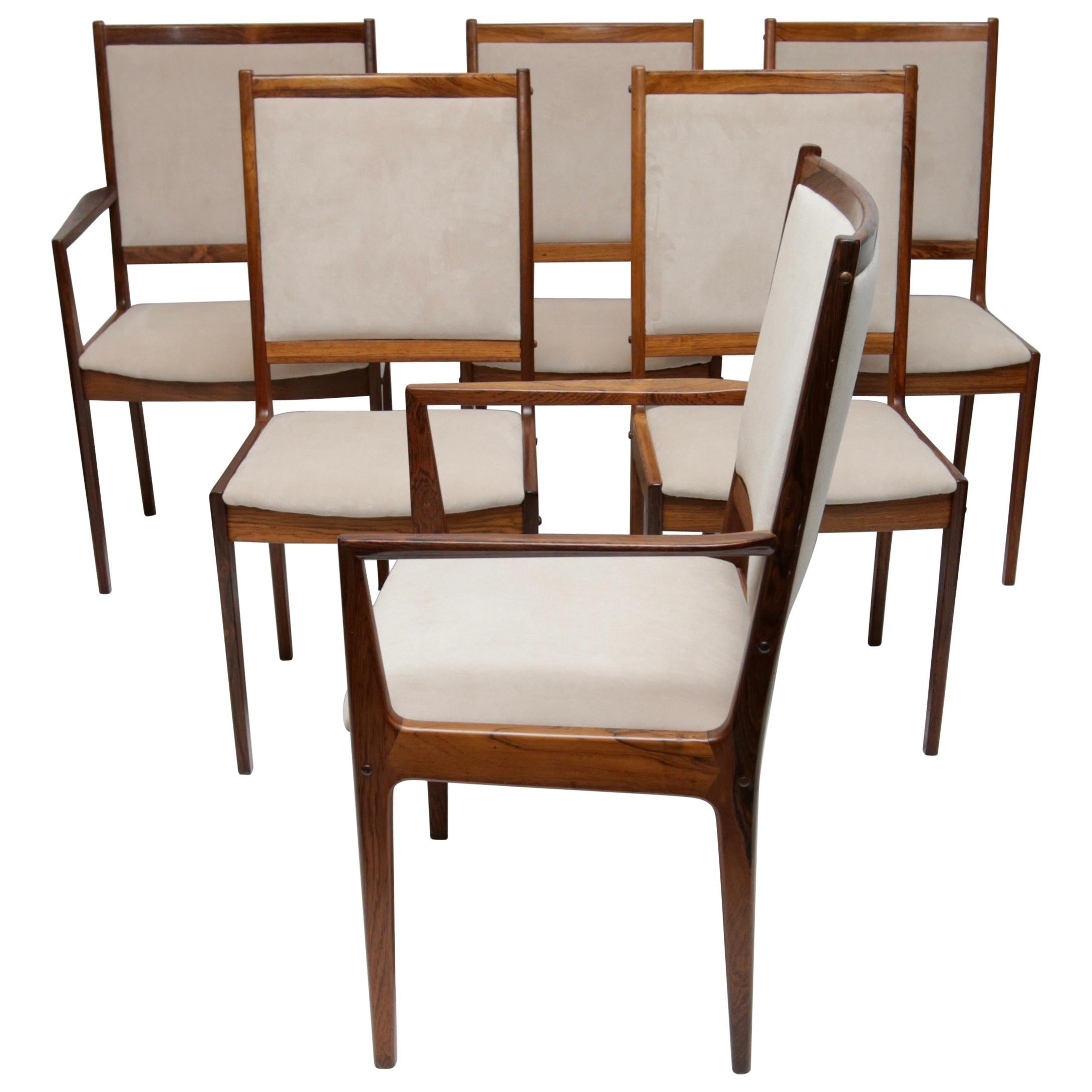 Set of 6 Danish Modern Rosewood Chairs by Bernhard Pedersen