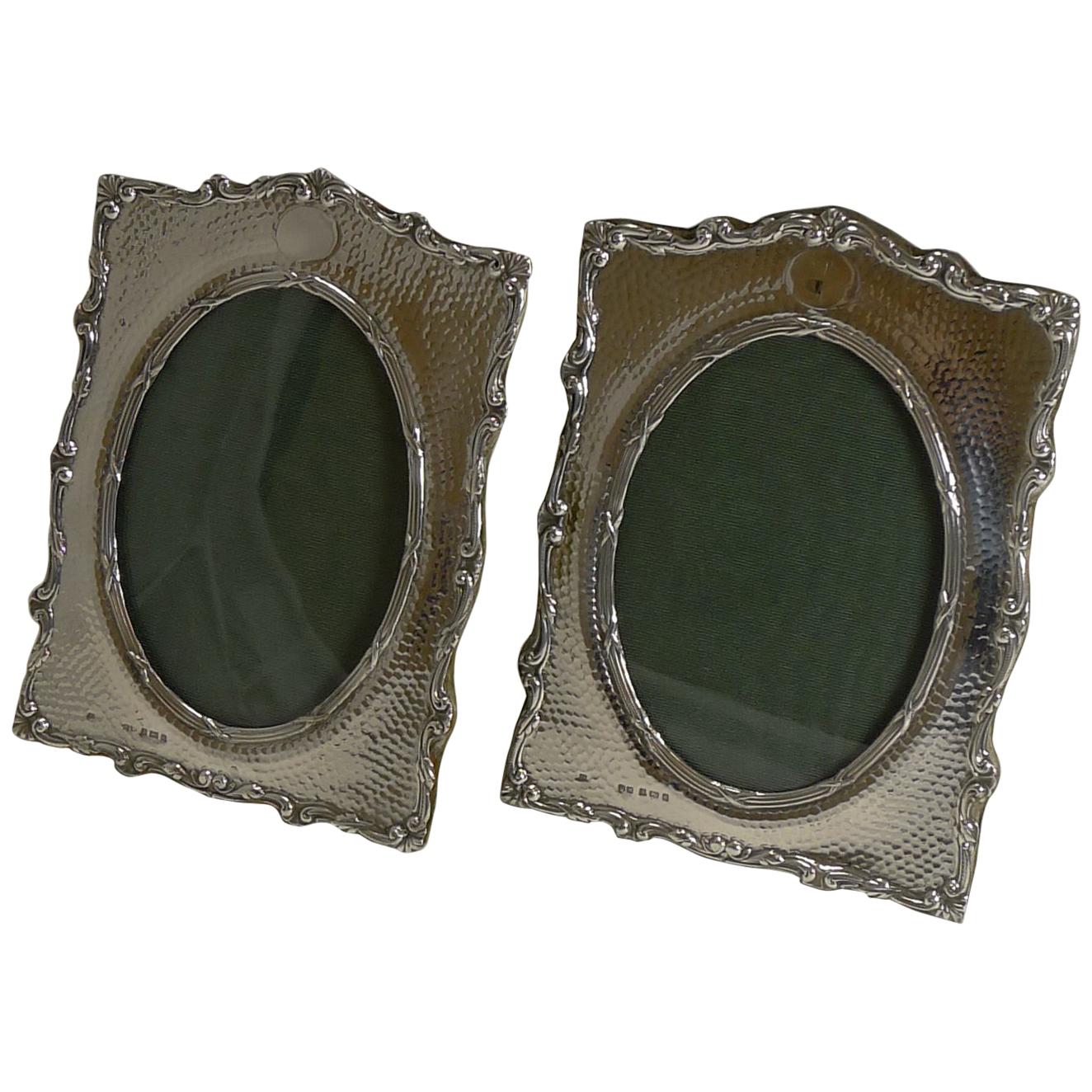 Pair of Antique English Sterling Silver Photograph Frames by Henry Matthews