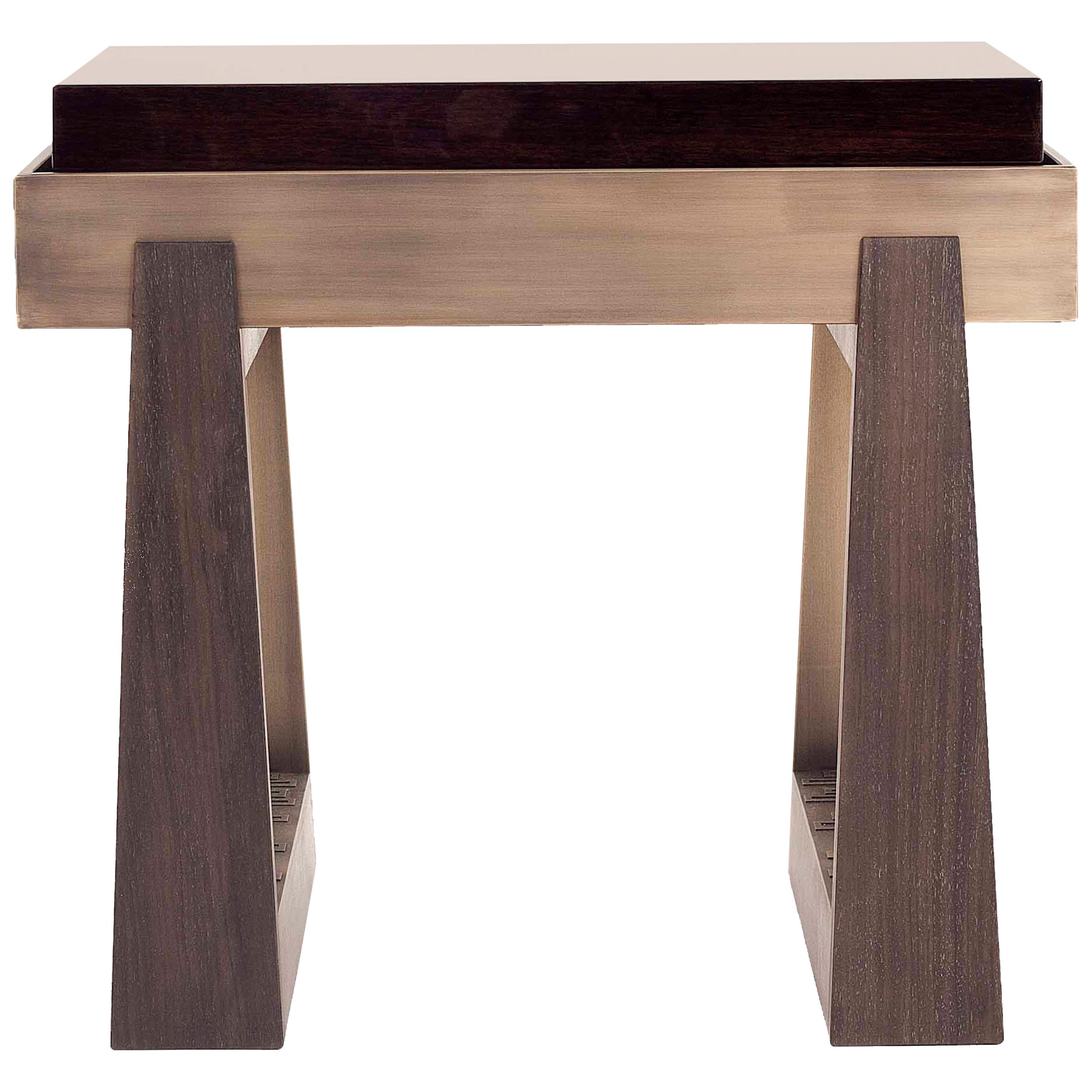 Bridge Side Table - Oak & Walnut - Size I For Sale