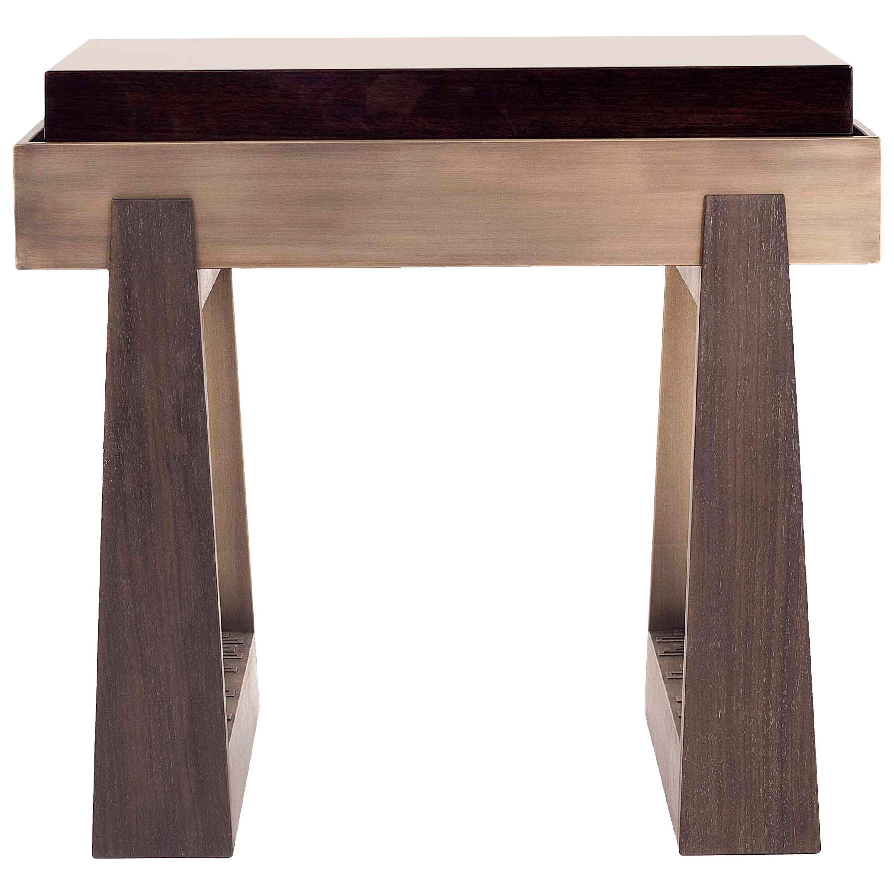 Bridge Side Table - High Gloss Timber - Size II im Angebot