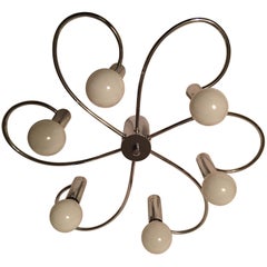 Six Light Flush Mount Ceiling Lamp Sciolari Style by Cosack, Germany