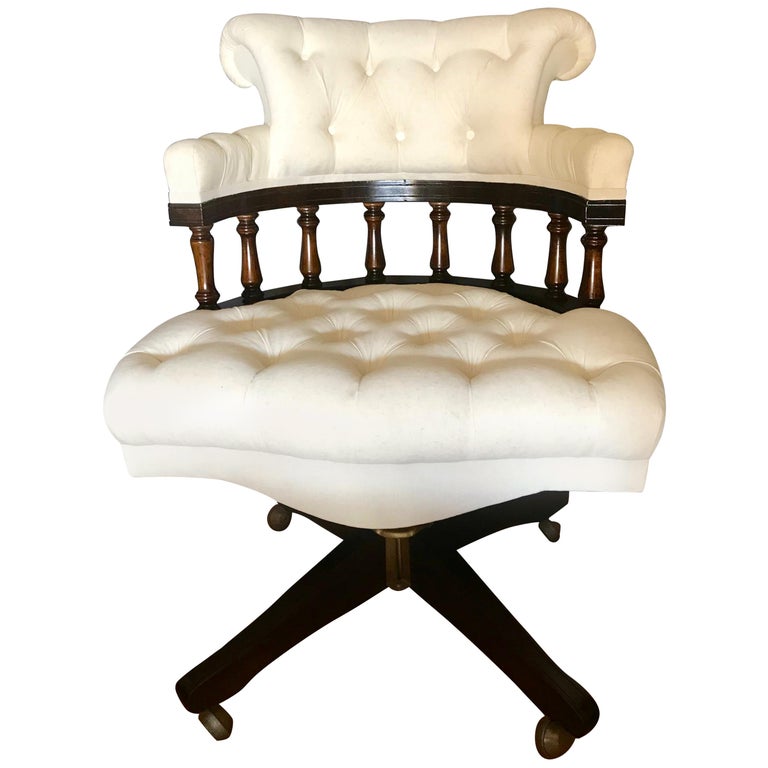 Tufted Swivel Desk Chair / Distinct Tufted Swivel Performance Velvet Office Chair Contemporary 