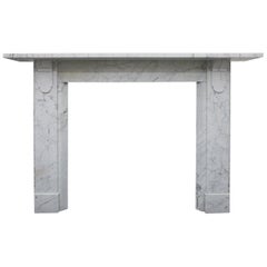 Antique Victorian Carrara Marble Fireplace Surround