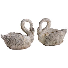 Cement Garden Swan Planter, France, circa 1930