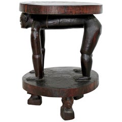 Retro Carved Rosewood Stool