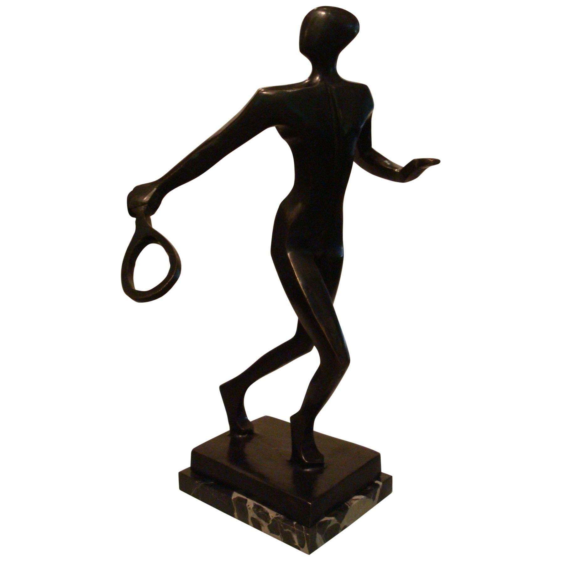 20th Century Tennis Player Bronze Sculpture / Trophy, Italy, 1930s