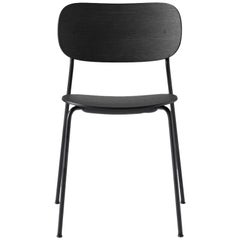 Co Chair, Wood Seat,  Black Oak Seat/Black Legs