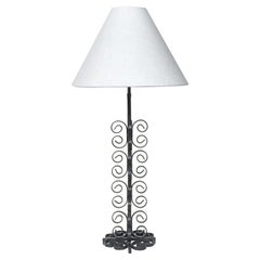 Mid-20th Century Wrought Iron Table Lamp in the Style of Paul Kiss