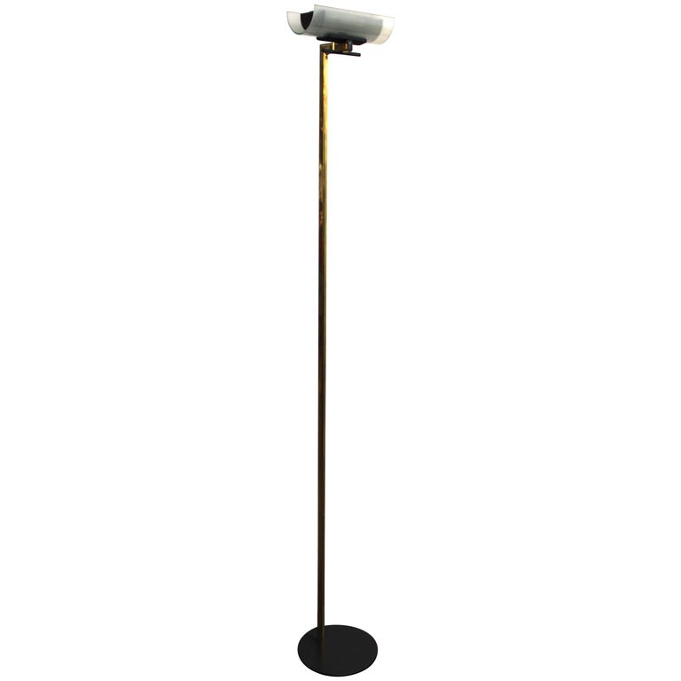 Italian Post Modern Floor Lamp With Glass Shade