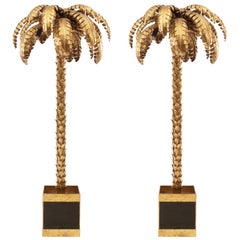 Pair of Midcentury French '1960s' Palm Tree Floor Lamps