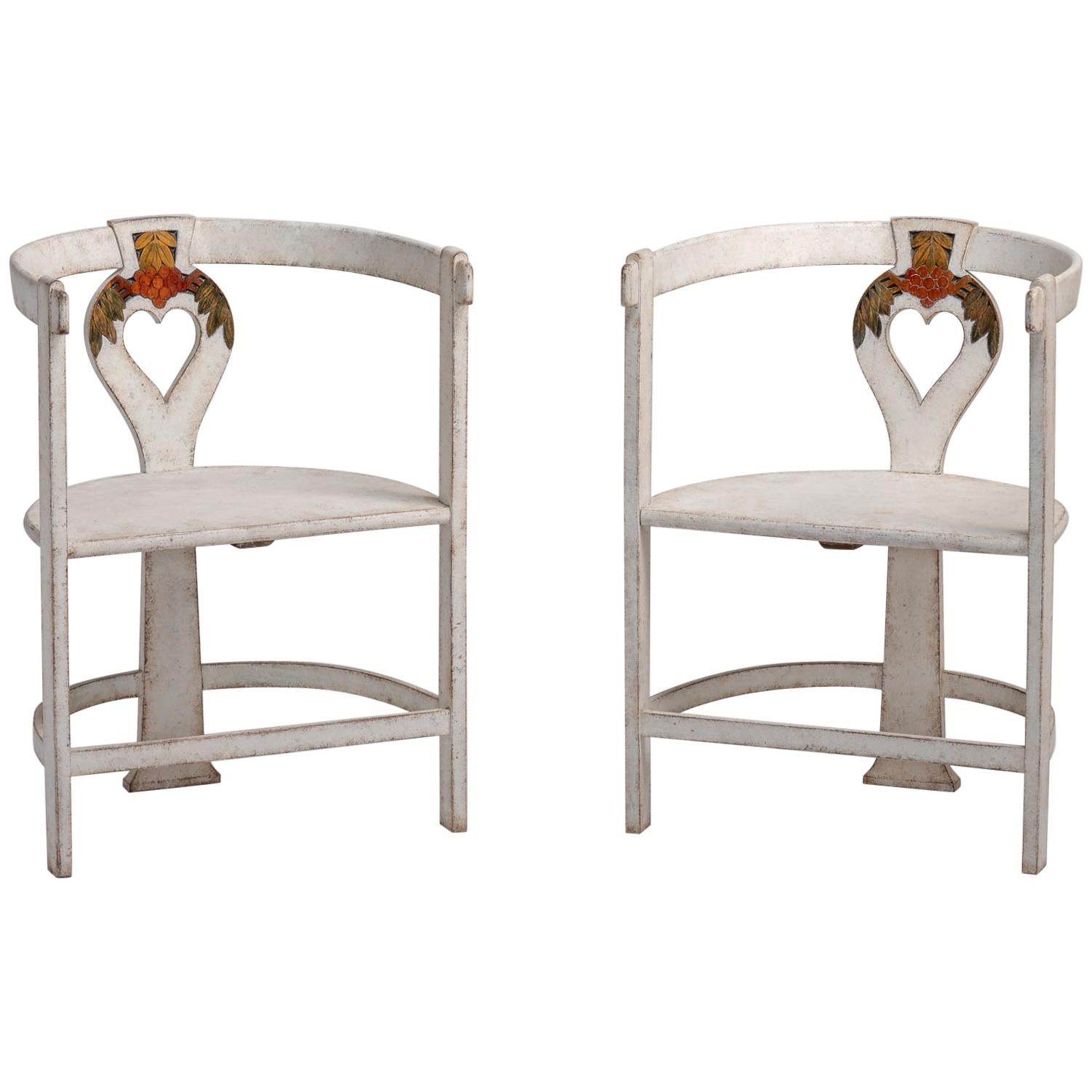 Rare Pair of Artists Chairs, Sweden, circa 1910
