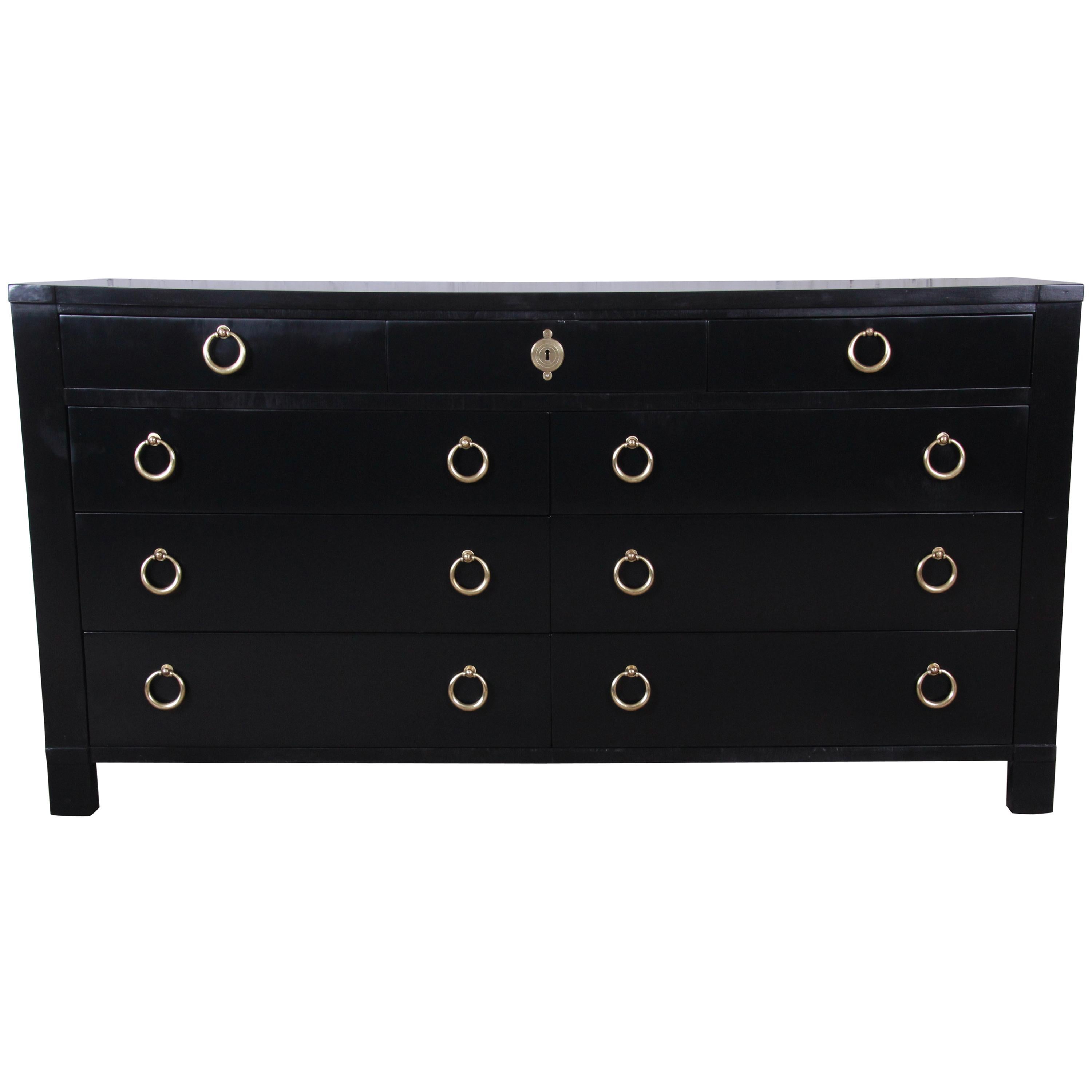 Baker Furniture Hollywood Regency Ebonized Long Dresser