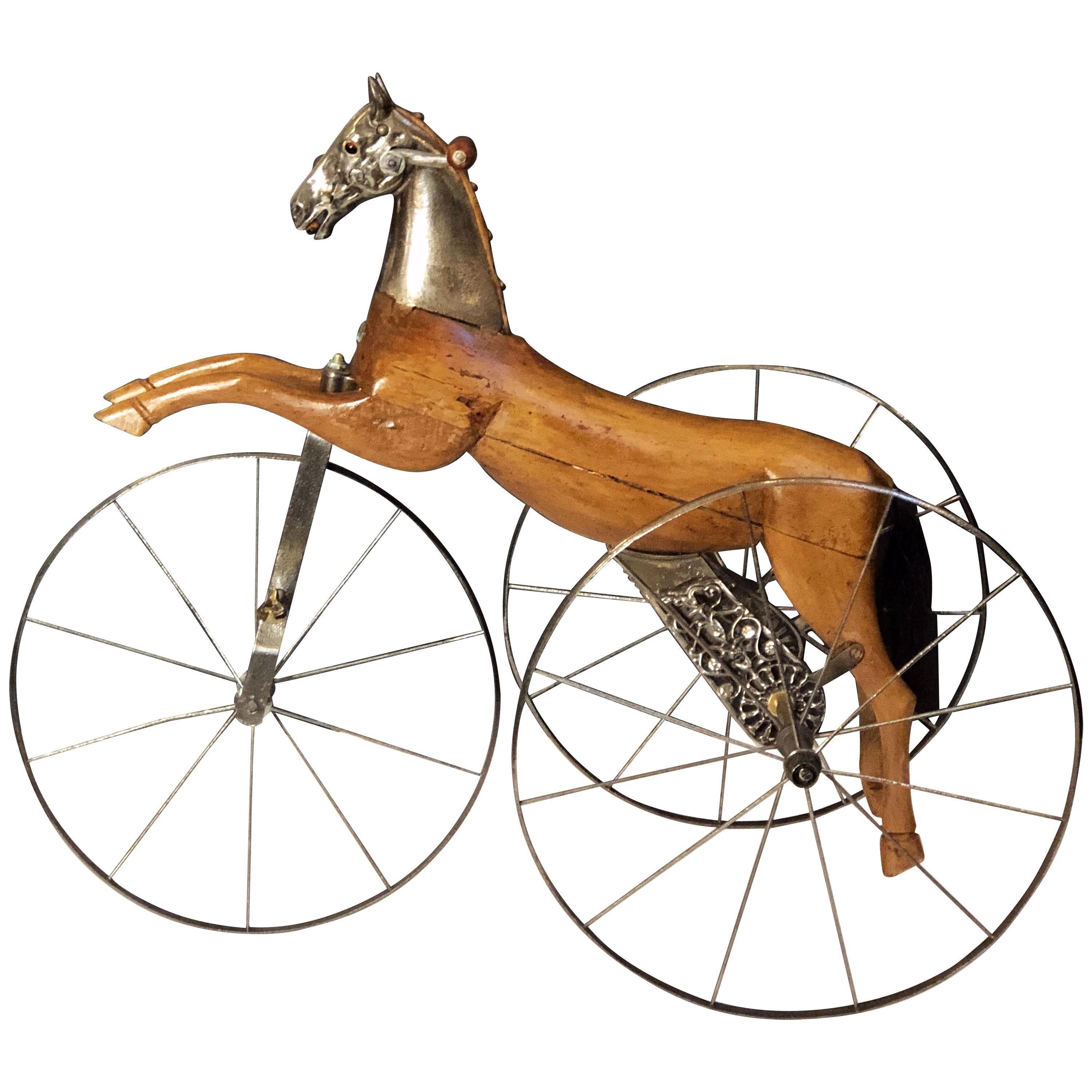 French Velocipede or Child's Horse Tricycle