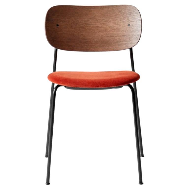 Co Chair, Dark Stained Oak Back, Red Seat , Black Legs