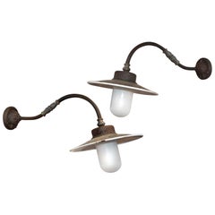 Pair of French Goose-Neck Wall Sconces