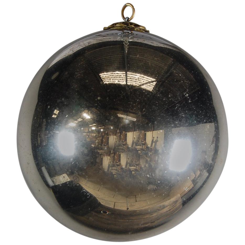 Large 19th Century Mercury Glass Witches Ball