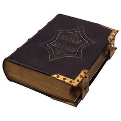 Large English Holy Bible with Clasps from the 19th Century