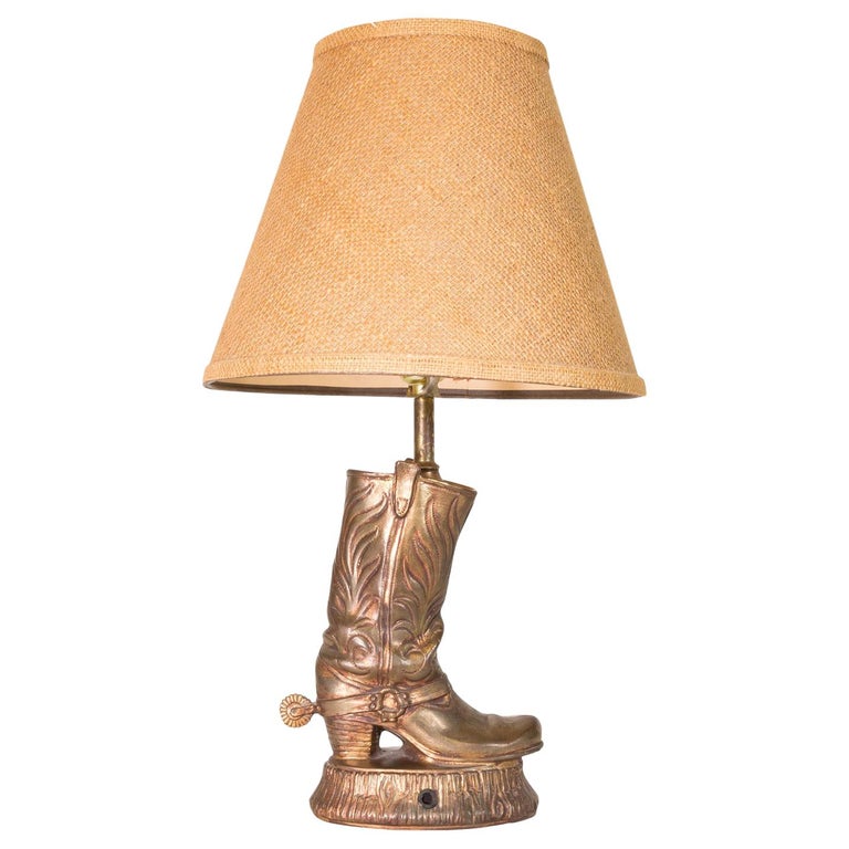 Western Bronze Boot Lamp For Sale at 1stDibs
