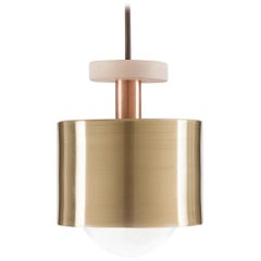 Spun Pendant in Polished Brass with Adjustable Drop light fixture