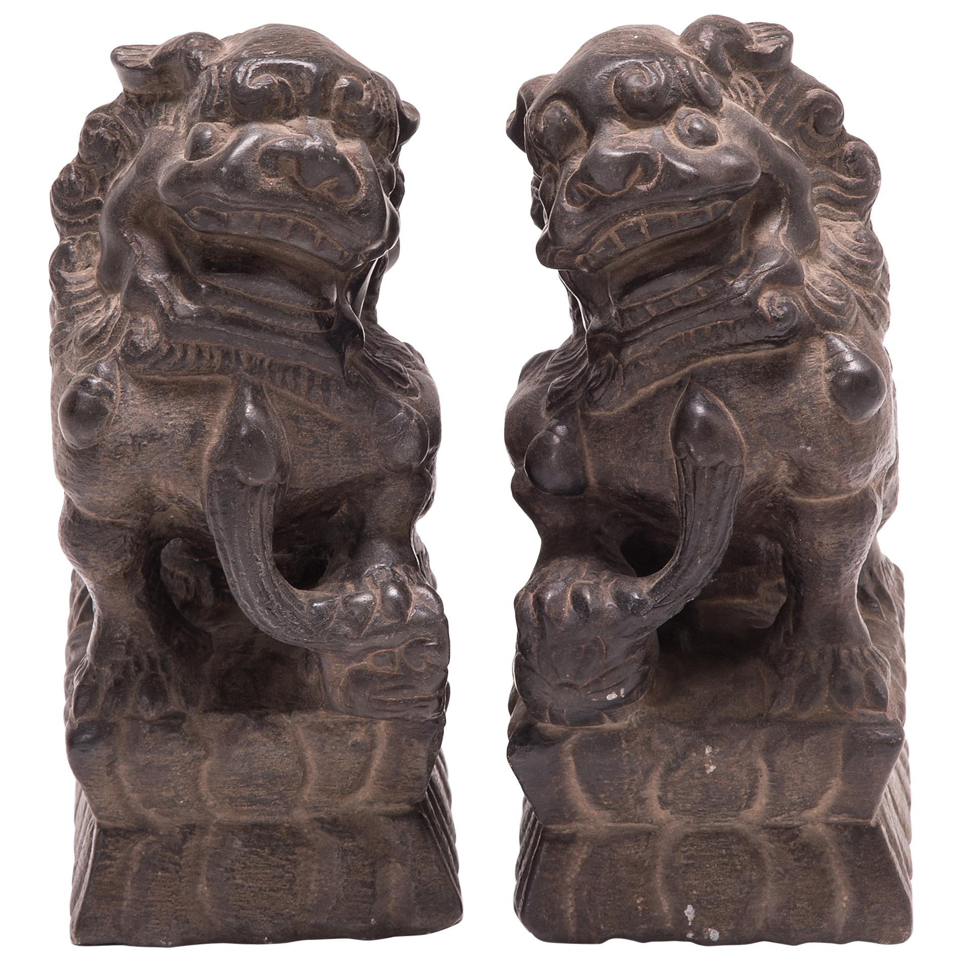 Pair of 19th Century Chinese Guardian Fu Dogs
