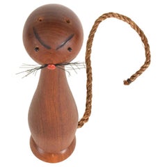 Midcentury Danish Modern Teak Bottle Opener Cat