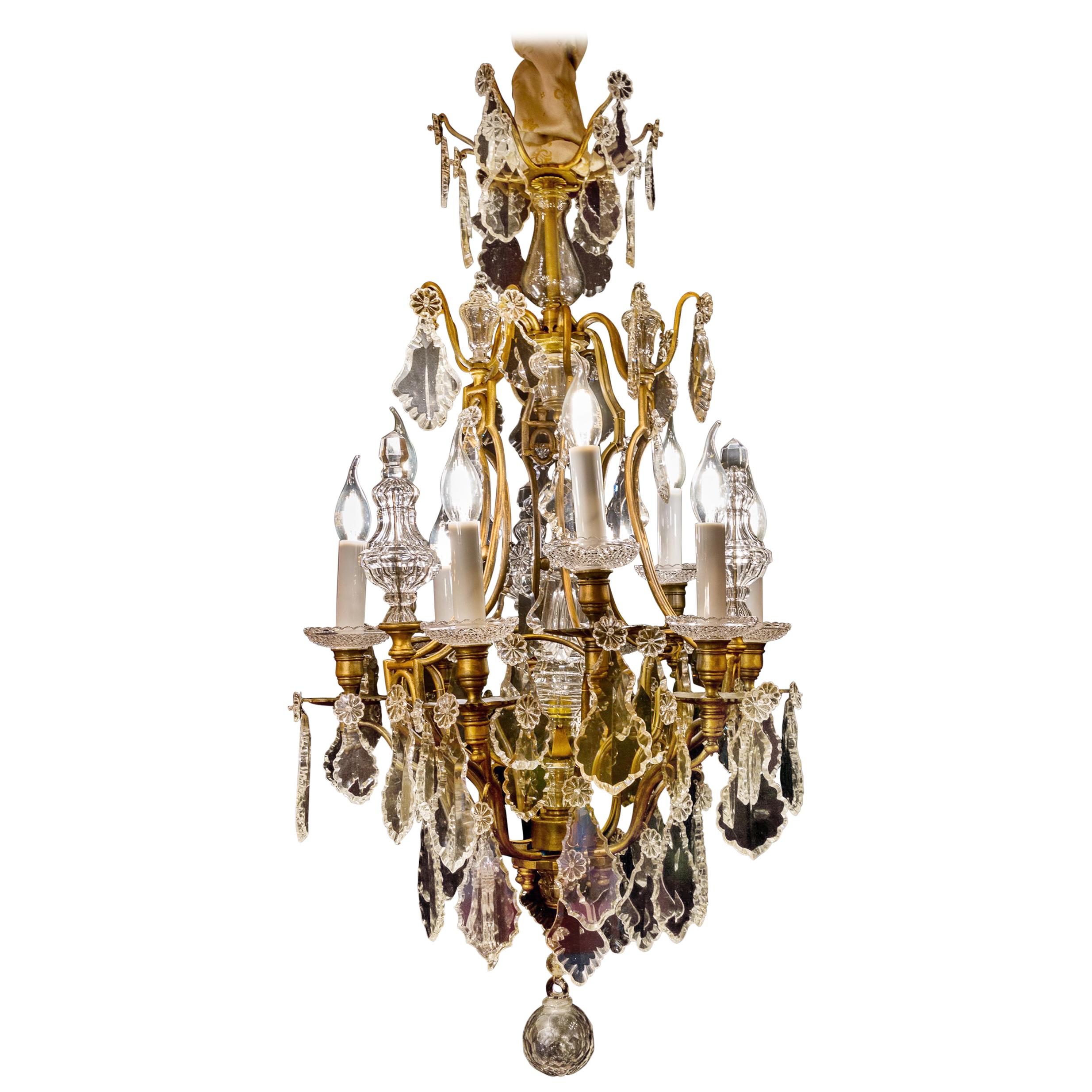 By Baccarat, French Louis XV Style, Gilt-Bronze and Cut-Crystal Chandelier