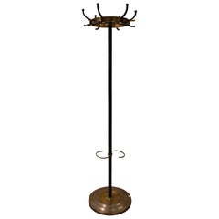 Retro Rare Coat Stand by Jacques Adnet, Stitched Leather, 1950s