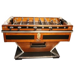 Midcentury French Black and Brown Wood Foosball Table