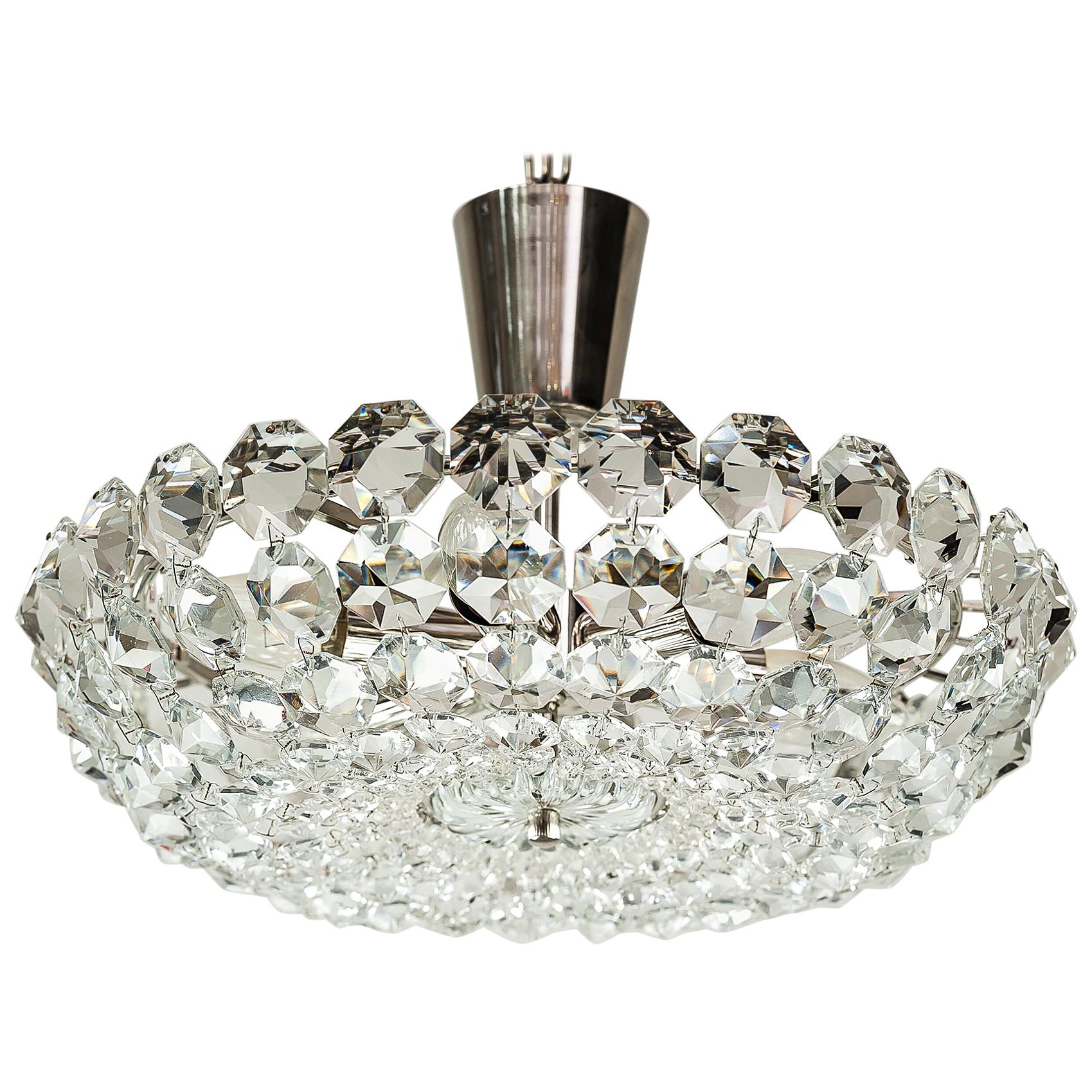 Lampadario Bakalowits in cromo, anni '50