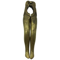 Vintage Funny Nutcracker Woman Legs Solid Brass, Germany, Late 19th Century