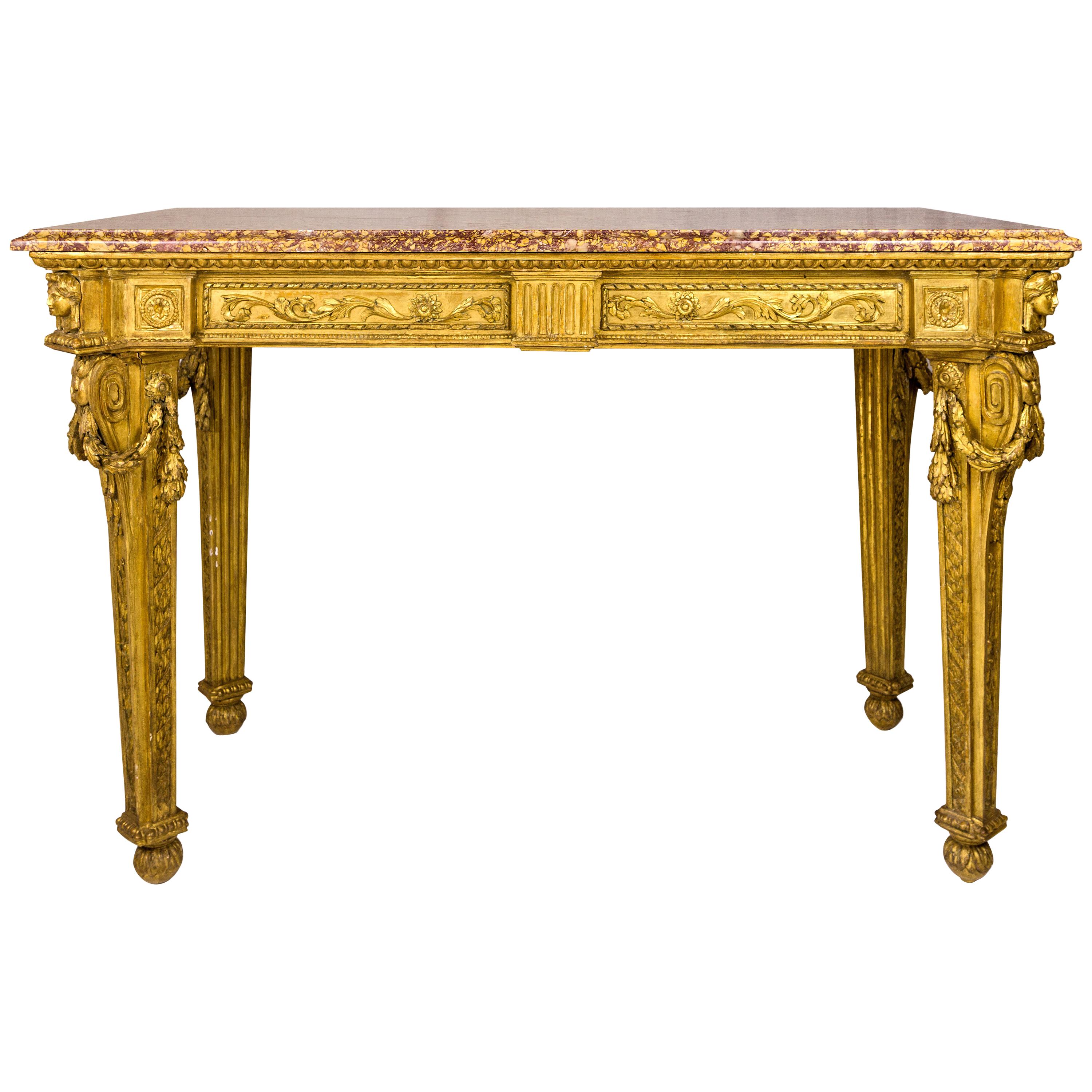 Gilt Wooden Console, 18th Century, Italy
