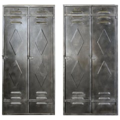 Vintage Belgian Industrial Factory Lockers, circa 1930s