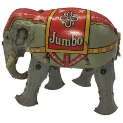Vintage Blomer and Schuler "Jumbo" Tinplate Clockwork Elephant, US Zone, Germany