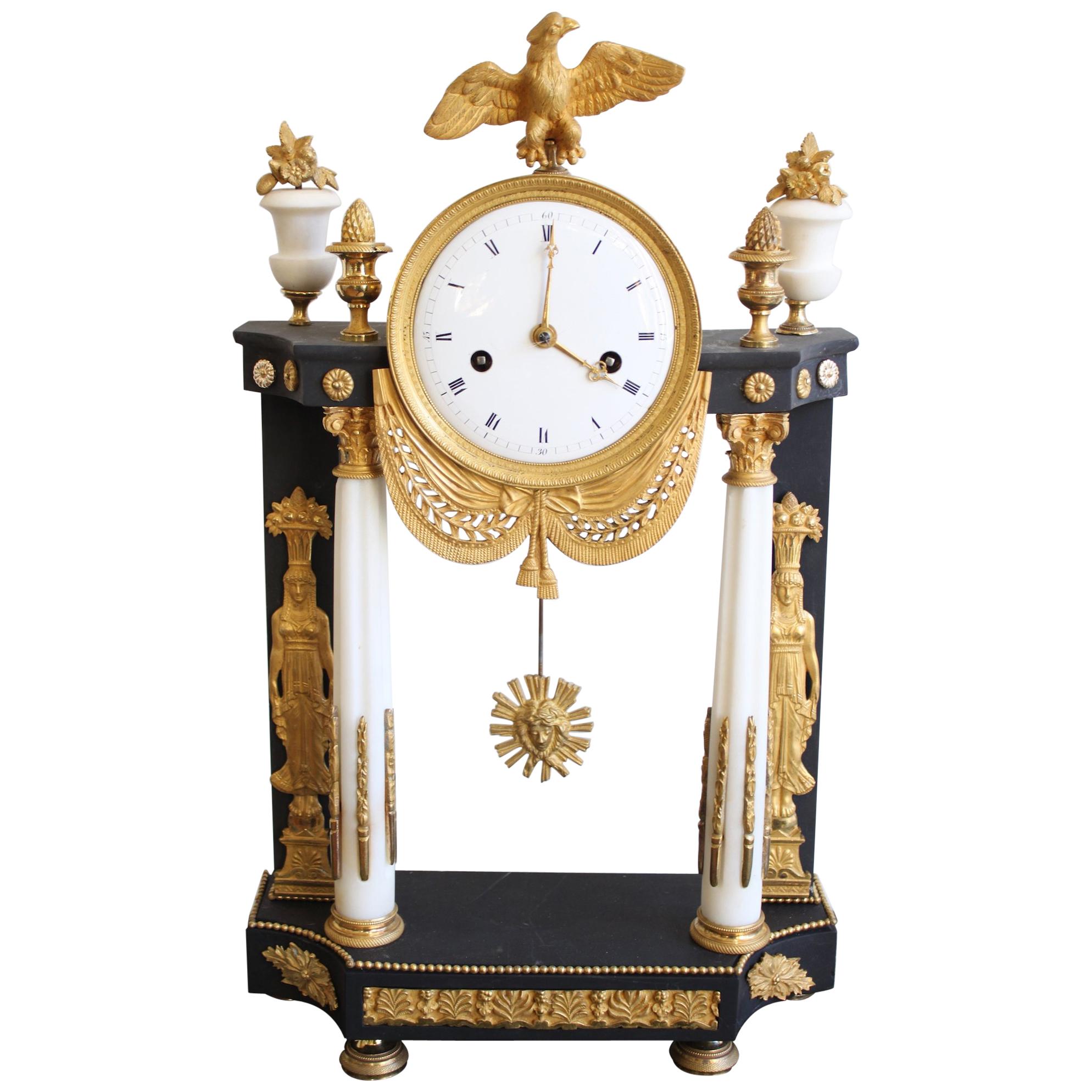 French Empire Clock Return from Egypt