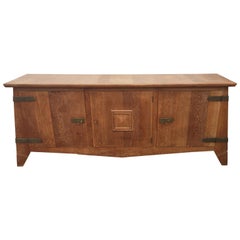 Art Deco Sideboard in Solid Oak in the style of Charles Dudouyt , circa 1940