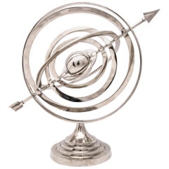 Vintage Modern Astrolabe Sphere in Aluminum