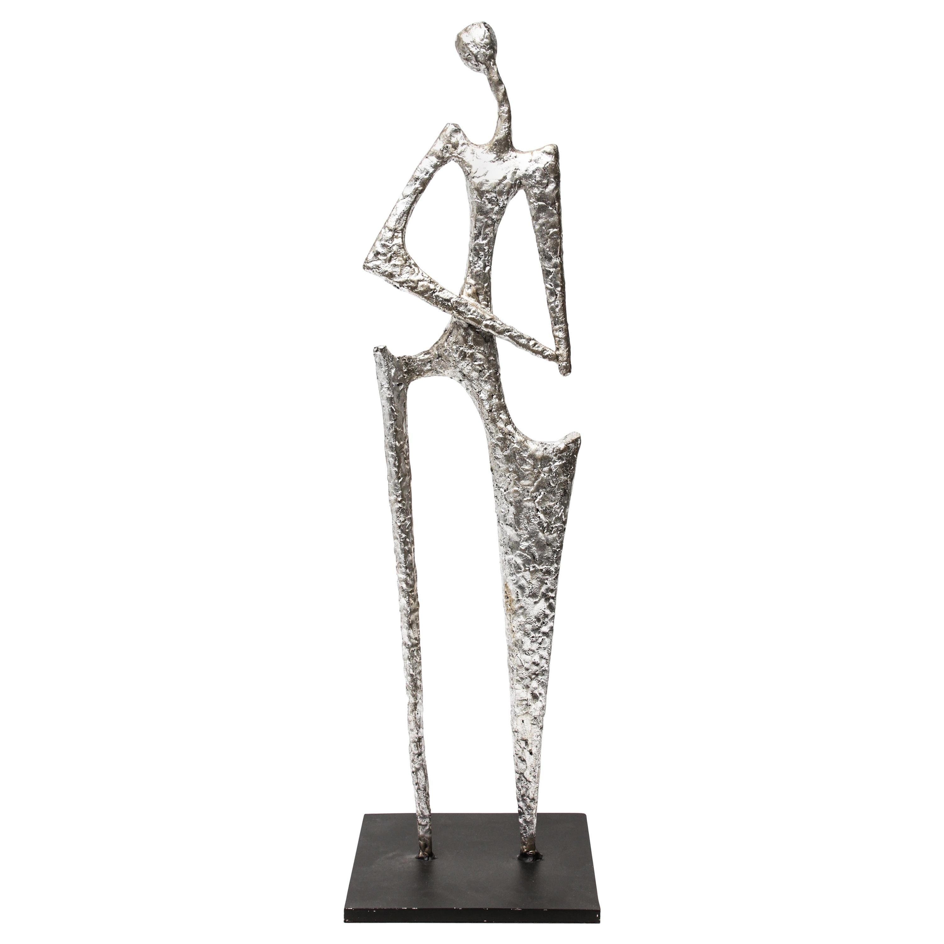Modern Abstract Standing Figurative Sculpture in Metal