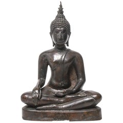 Sukothai Style Thai Bronze Seated Buddha